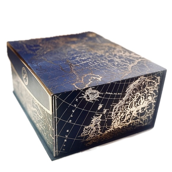 World Map Keepsake Box in Navy and Gold - Picture 4 of 12